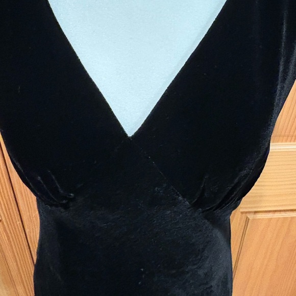 Lauren Ralph Lauren Elegant Vintage V-Neck Black Velvet Sleeveless Maxi Dress - Picture 5 of 13